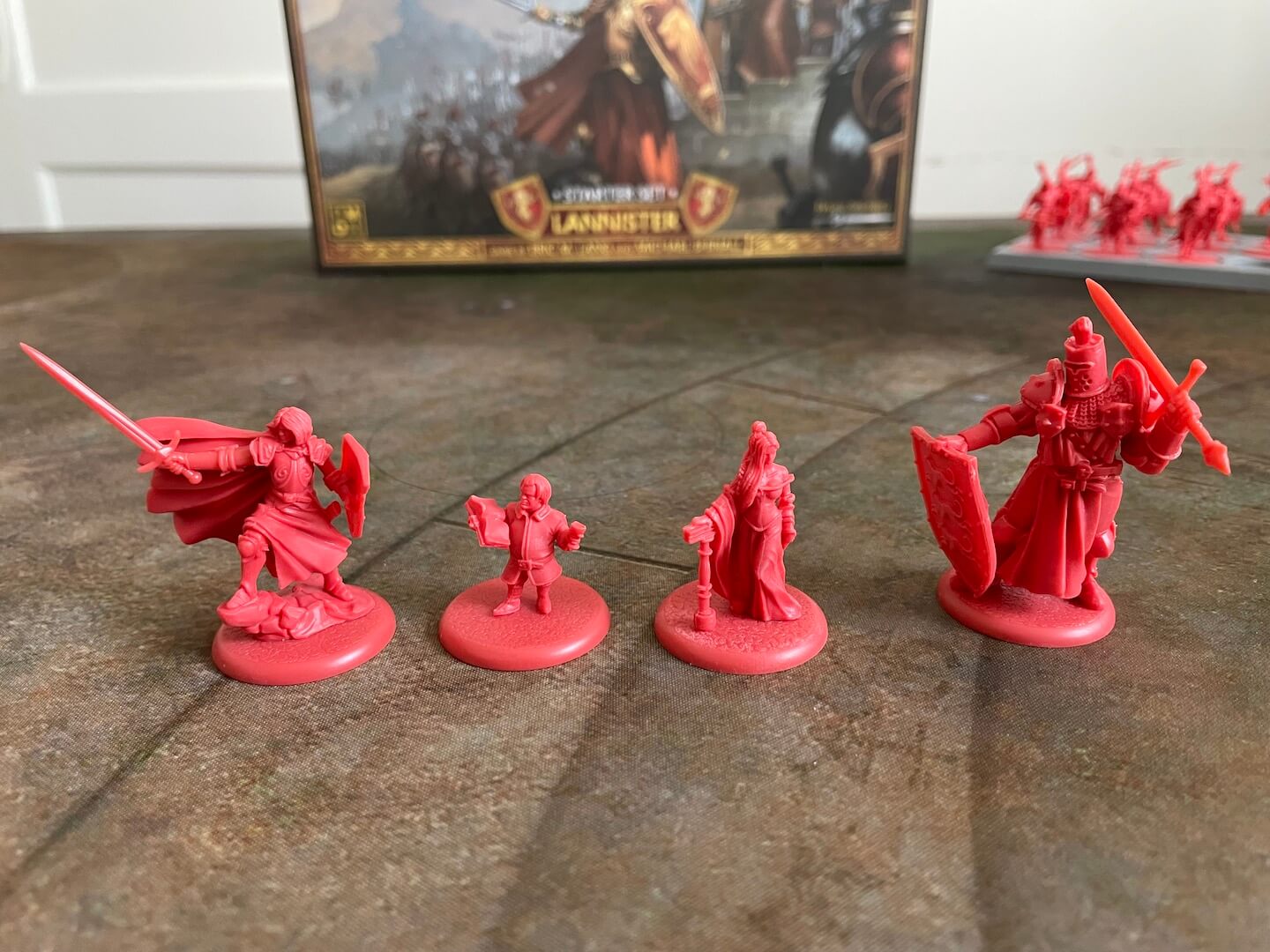 Characters from the Lannister Starter Set of A Song From Ice And Fire Tabletop Miniatures Game